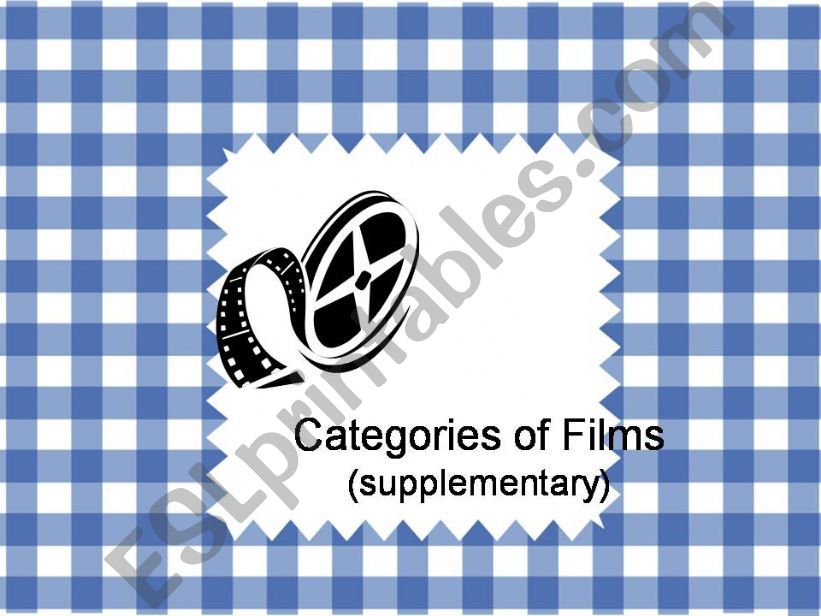 Film Categories with examples of films shown (16 slides)