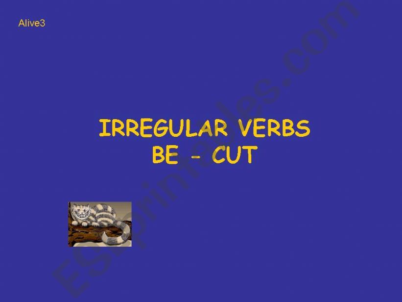 Irregular verbs be/cut part 1 powerpoint
