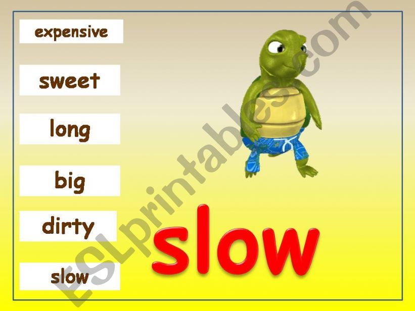 ANIMATED ADJECTIVES   3/4 powerpoint