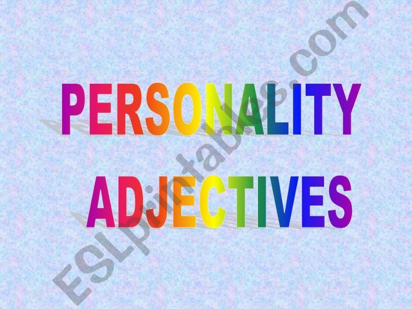 personality adj powerpoint