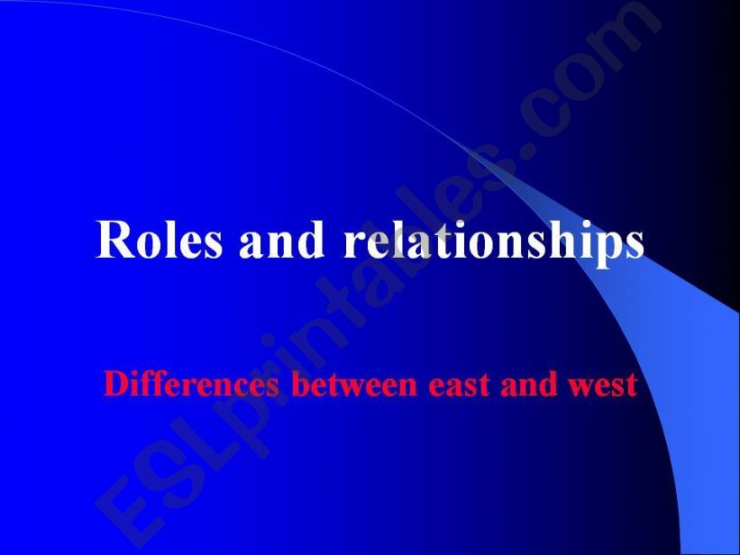 roles and relationships (east and west)