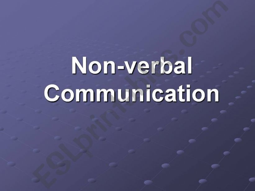 non-verbal communication powerpoint