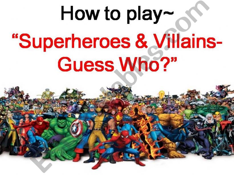 Superhero Guess Who? powerpoint