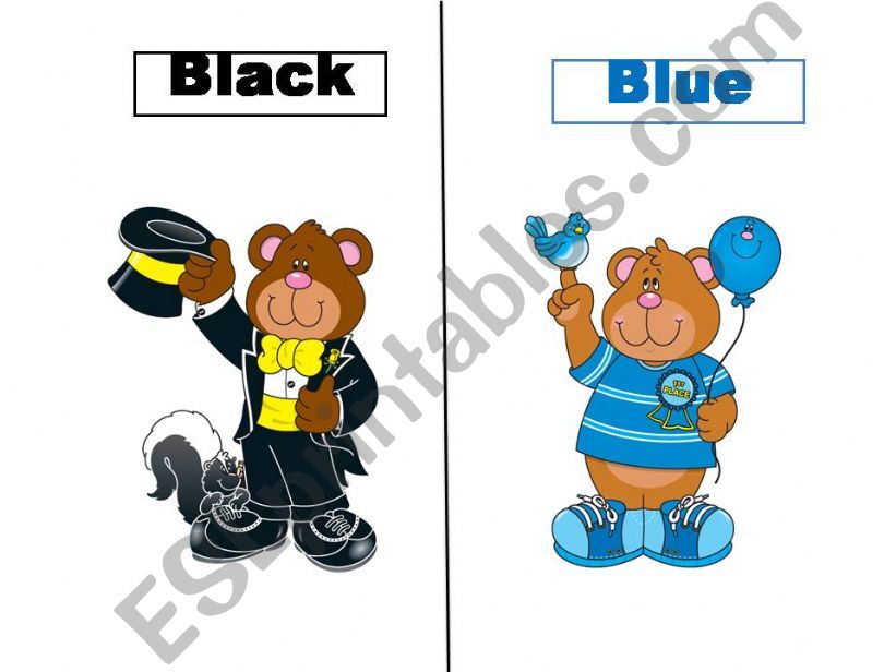Colors bears flash cards powerpoint