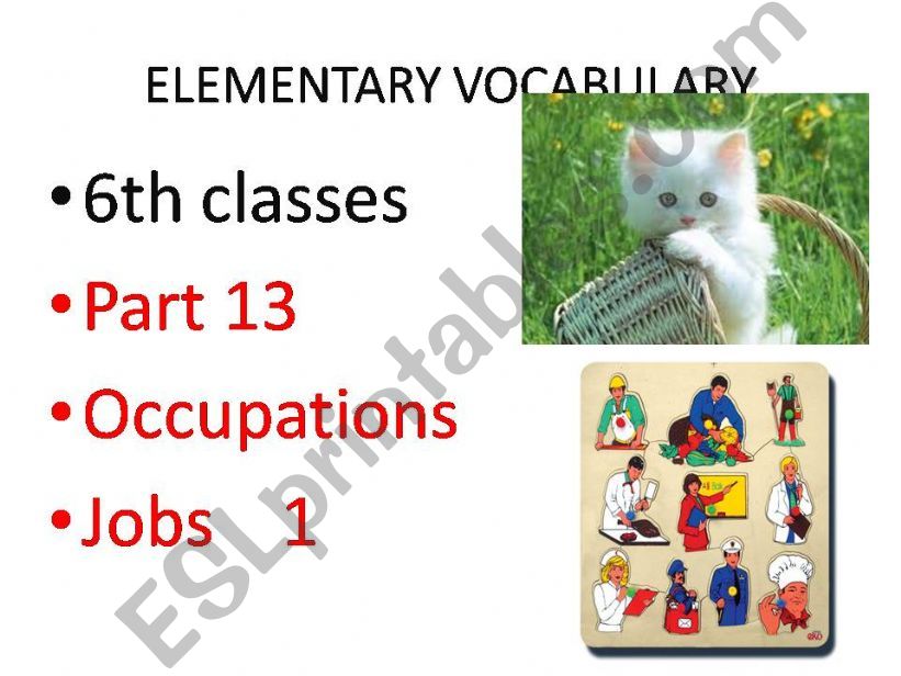 ELEMENTERY VOCABULARY Part13 (jobs 1)