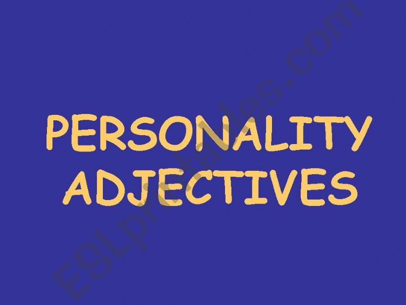 Personality adjectives with clues