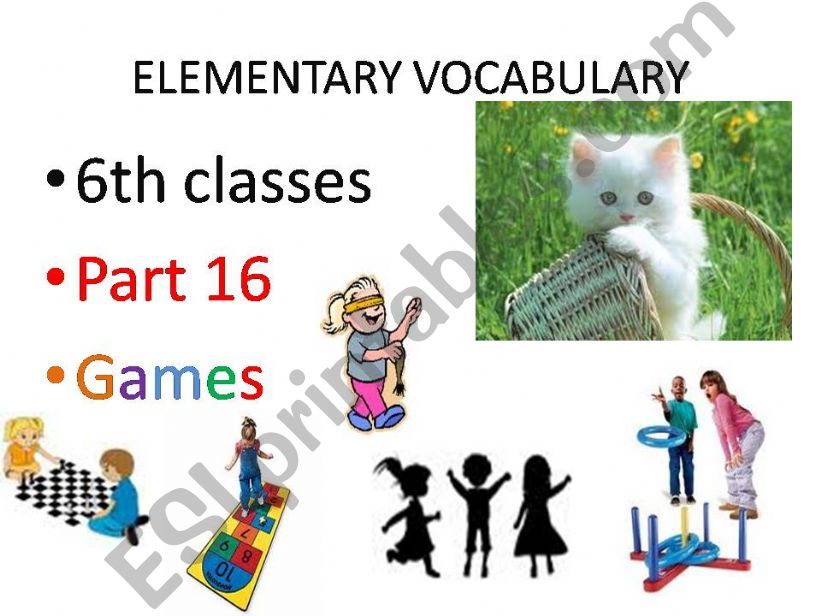 ELEMENTARY VOCABULARY Part 16 Games