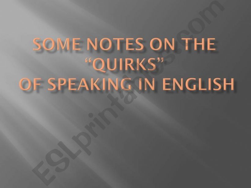 Some notes on the 