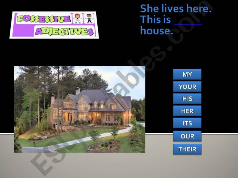 Possessive adjectives game powerpoint