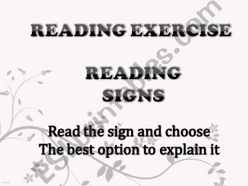 reading signs  powerpoint