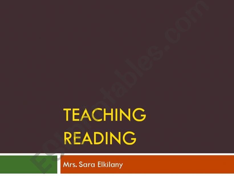 Teaching Reading powerpoint
