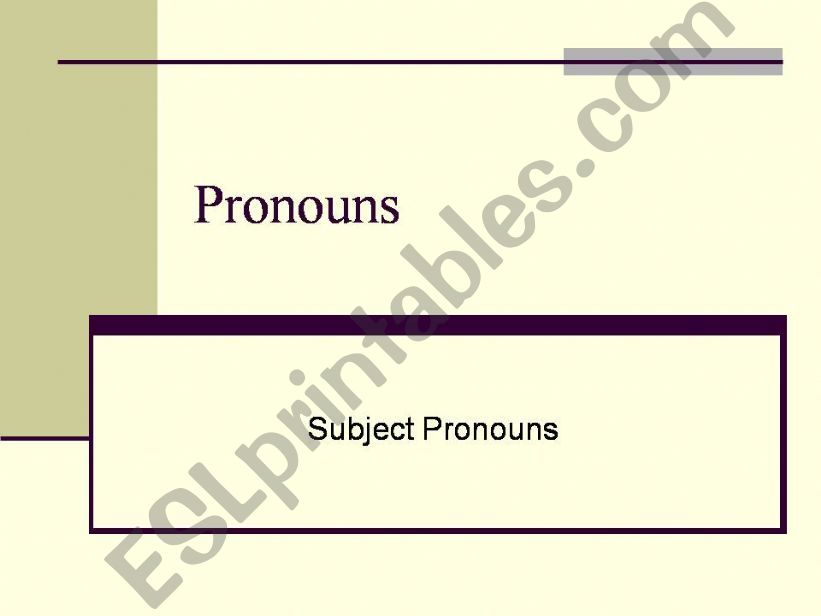 Subject Pronouns powerpoint