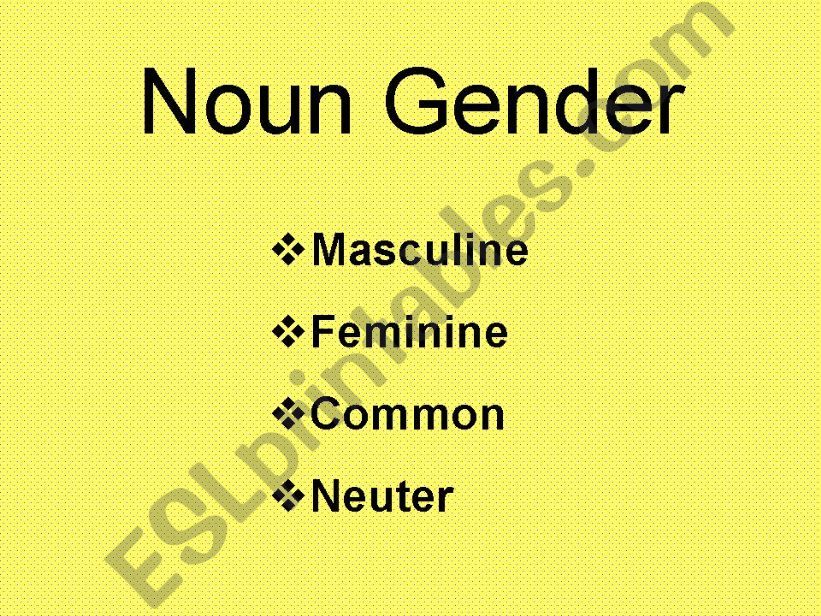 GENDER OF NOUNS powerpoint