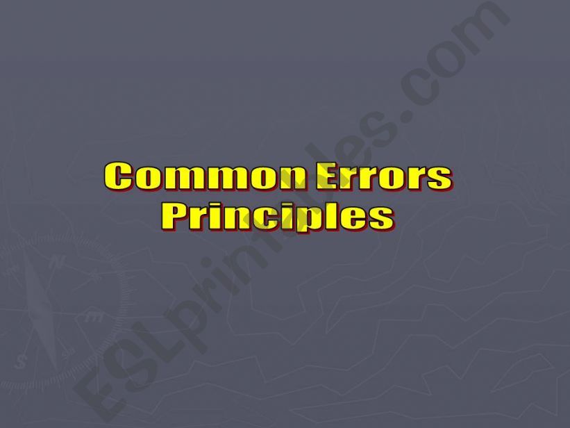Common Errors Principles powerpoint