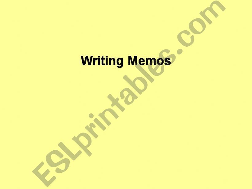 Writing Memos powerpoint