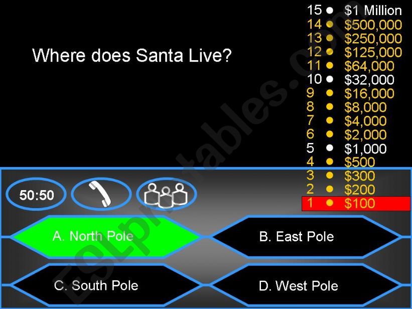 Who wants to be a millionaire? - Christmas (Hard)