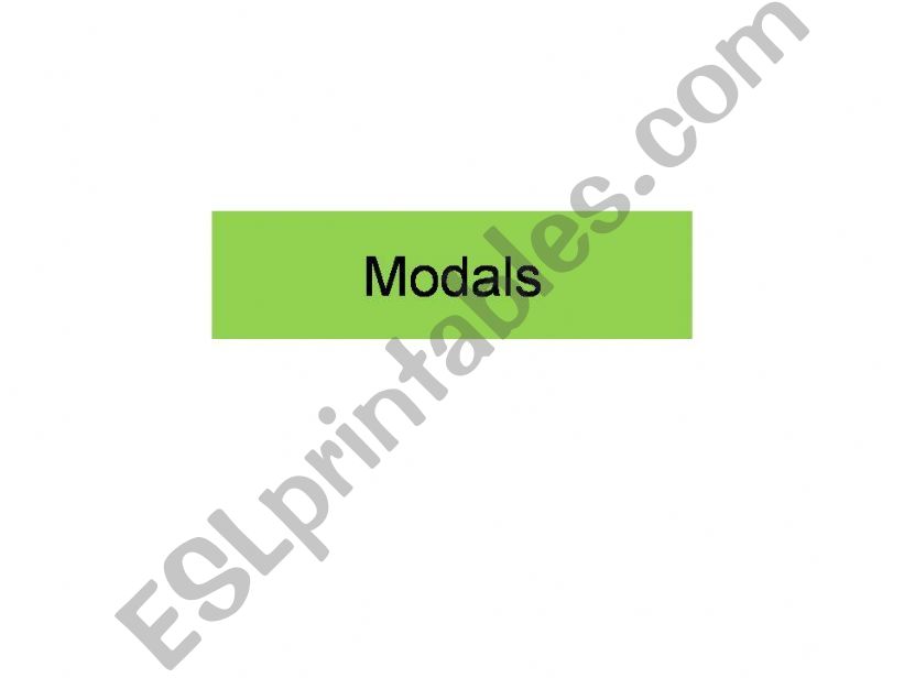 Modal verbs  powerpoint