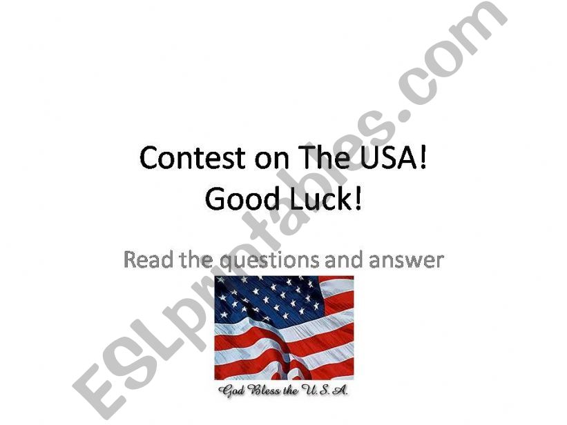 A contest on the USA powerpoint