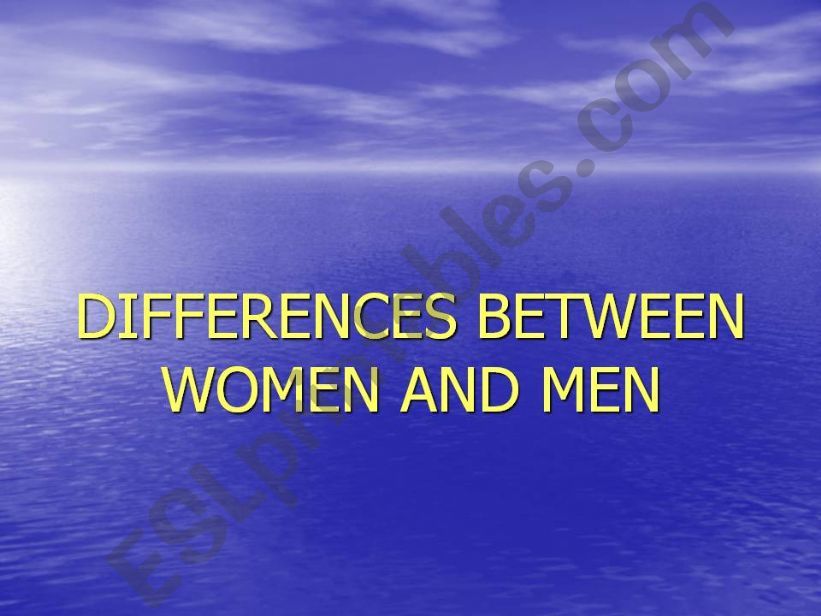 Comparing women and men powerpoint