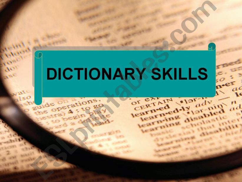 Intro to dictionary skills lesson plan on PPT