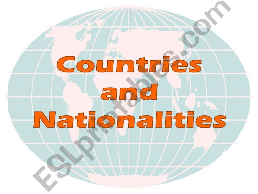 Countries and nationalities powerpoint