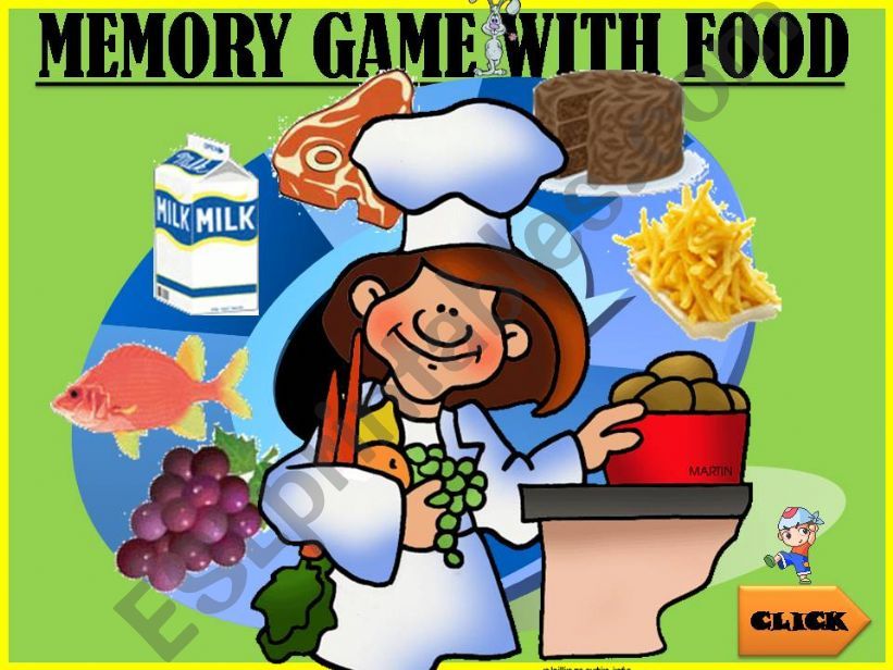 MEMORY GAME WITH FOOD (SOUND) NUMBER ONE
