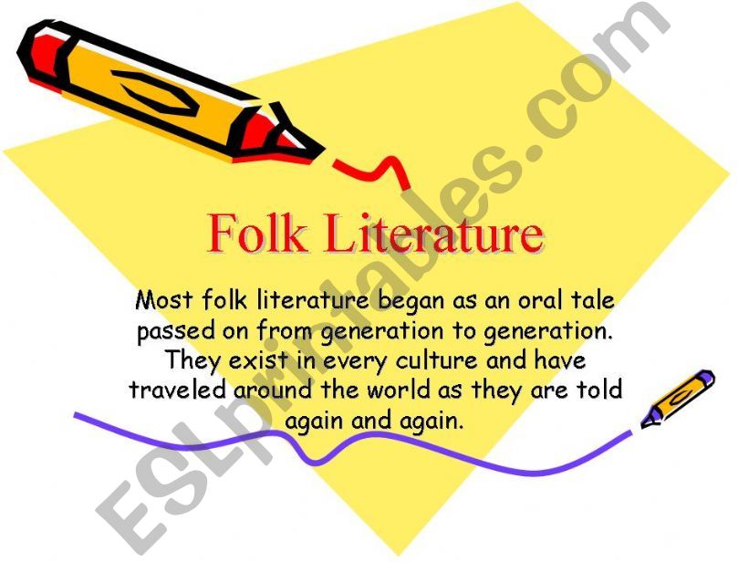 Folk Literature Powerpoint powerpoint