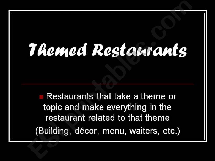 Themed Restaurants powerpoint