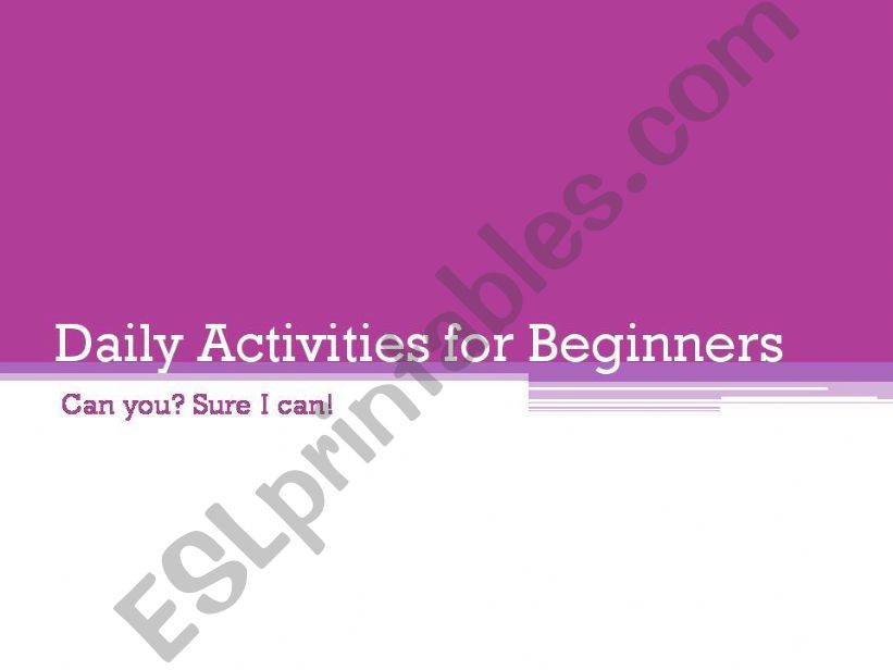 Daily Activities - Free time - Beginner level - Part 1/2