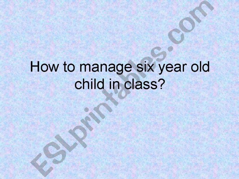 six year old children powerpoint