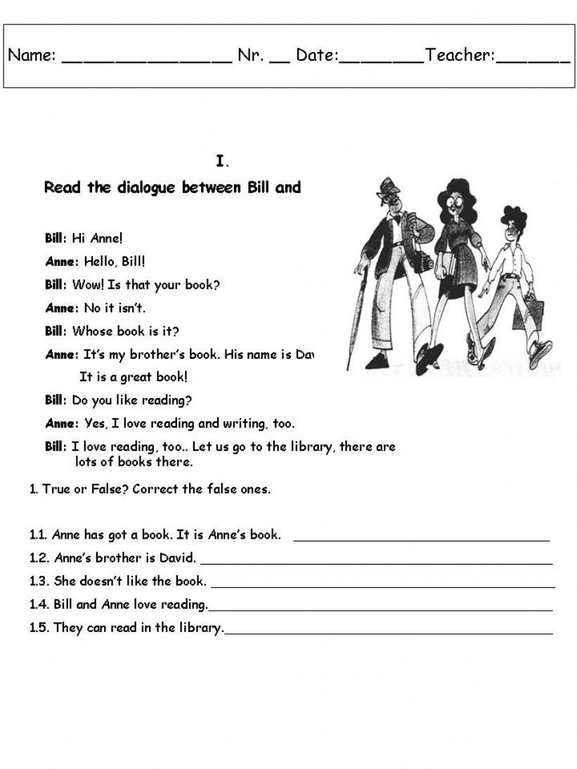 Reviewing possessive case worksheet