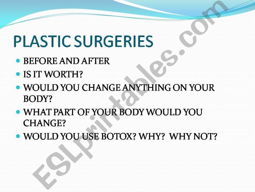 Plastic surgeries powerpoint