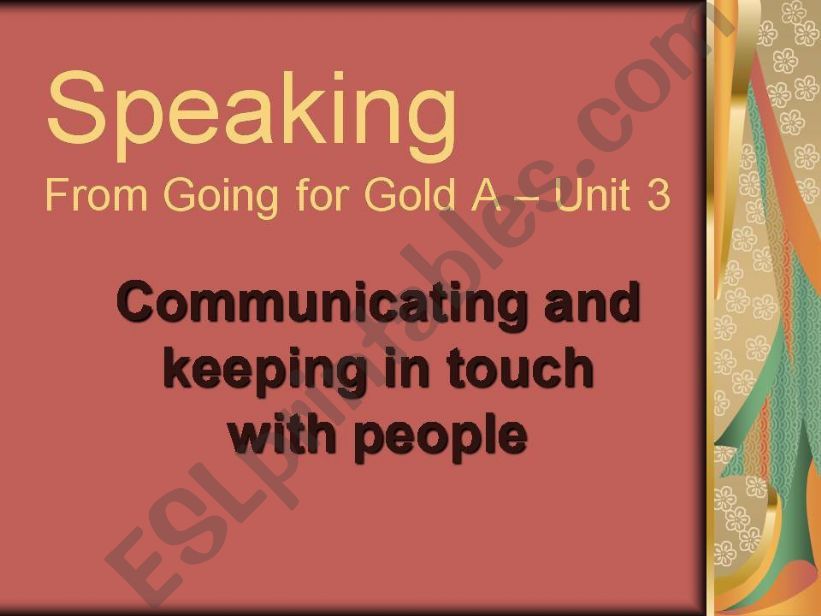 Speaking for Conversation Class