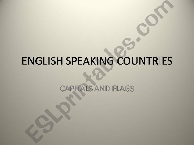 English speaking countries powerpoint