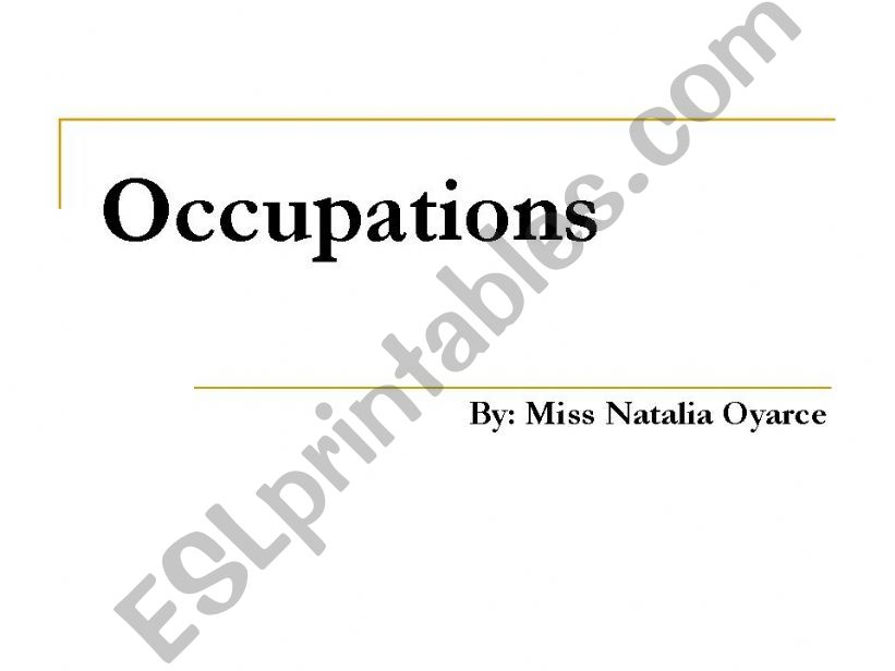 Occupations powerpoint