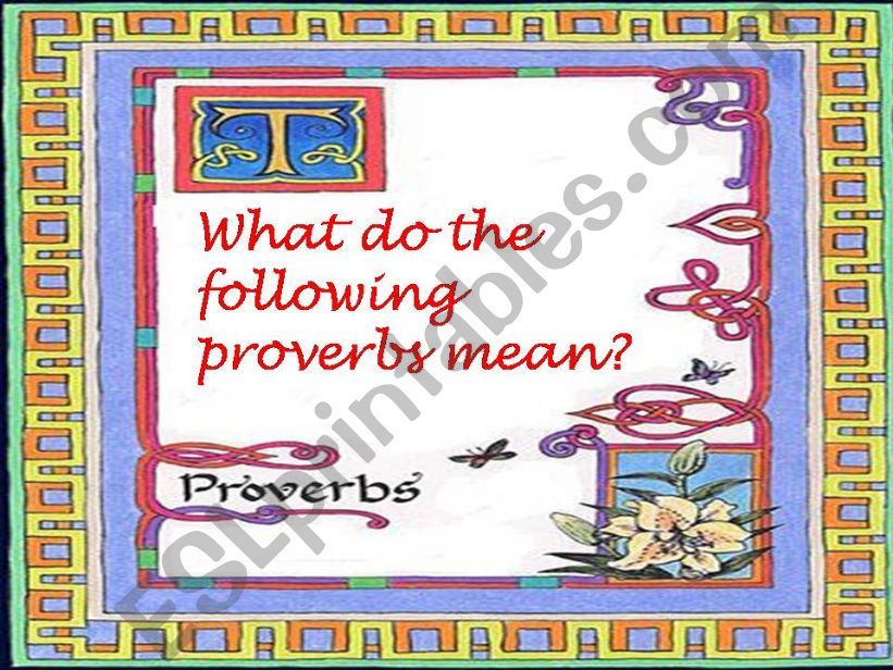 PROVERBS powerpoint
