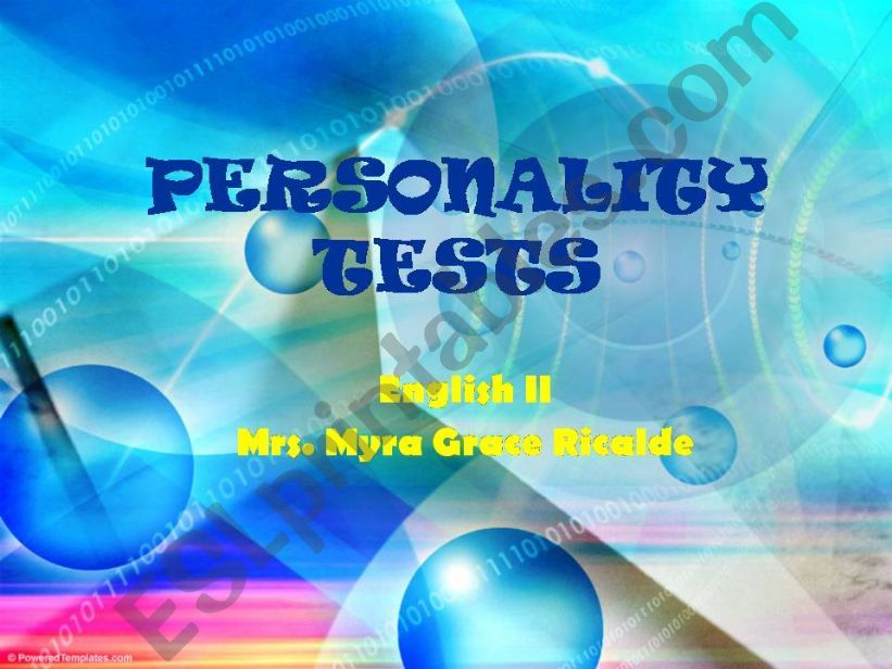 Personality Tests powerpoint