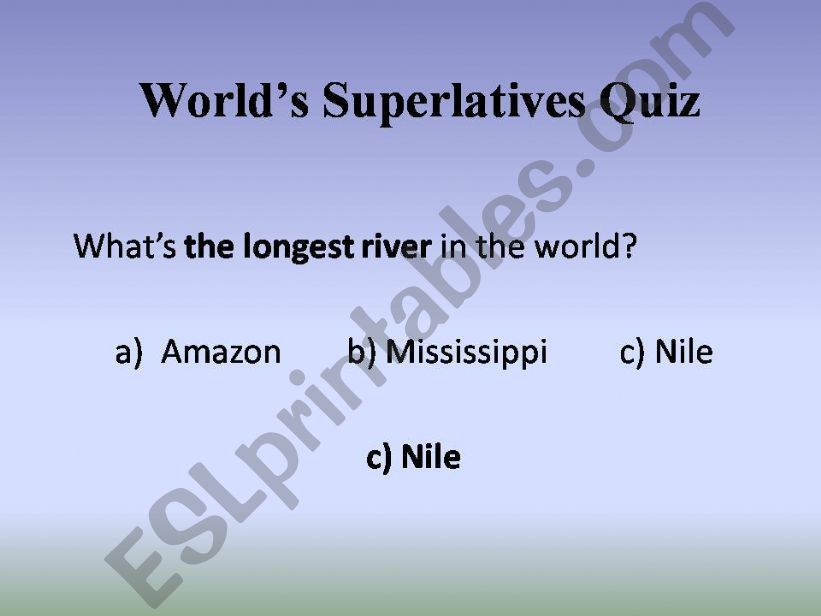 Superlative Quiz powerpoint