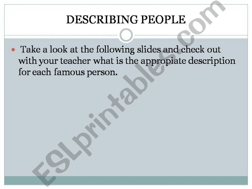 Describing people powerpoint