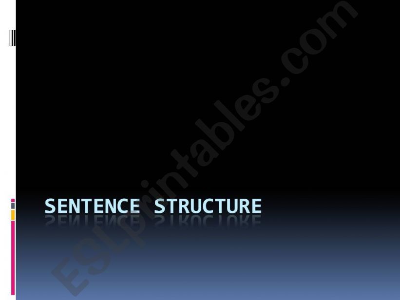 sentence structure (part 1) powerpoint