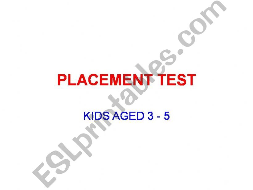 Placement Test for Kids powerpoint