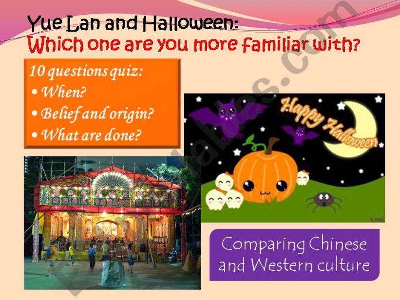 Comparing the differences between the Chinese and Western cultures by highlighting the differences between two festivals.
