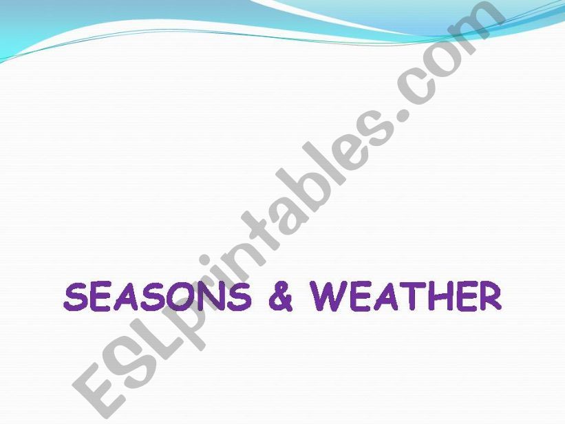 WEATHER CONDTONS powerpoint