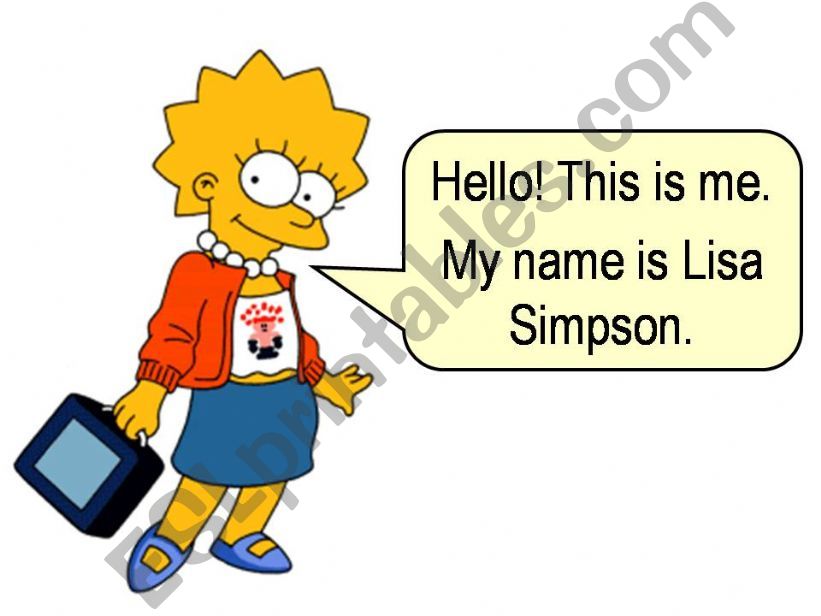 Lisa Simpson presents her family