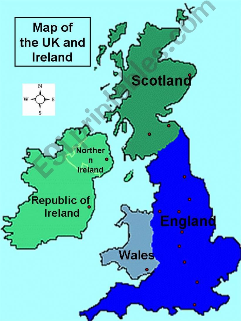 Map of UK and Ireland powerpoint