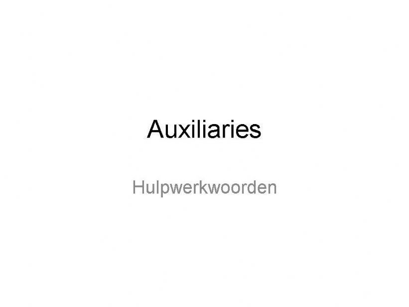 Auxiliaries powerpoint