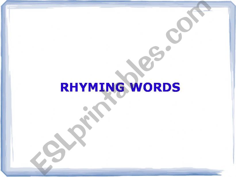 Rhymes powerpoint