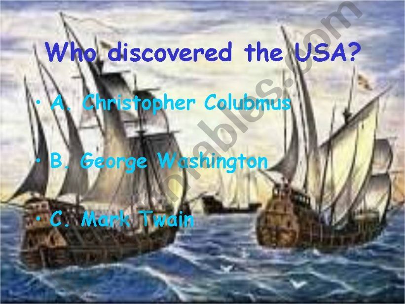 Quiz about USA powerpoint