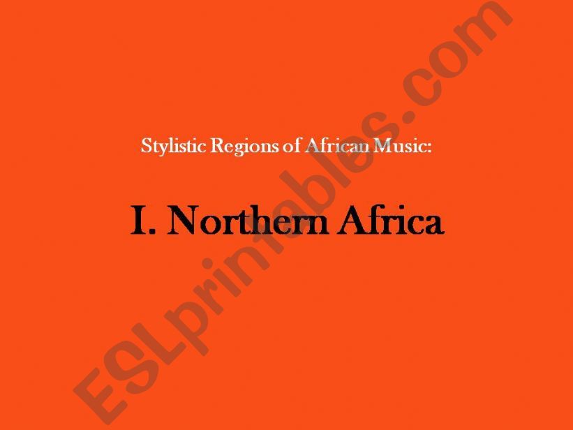 Music of Northern Africa powerpoint
