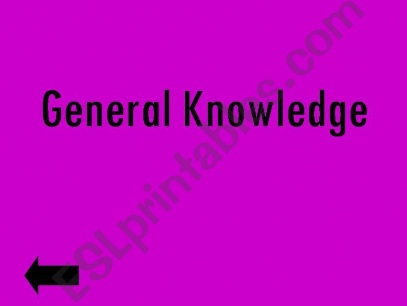 General Knowledge Quiz powerpoint